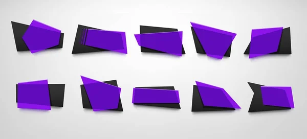 紫の旗セット — ストックベクタ