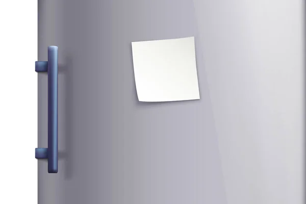 Porte réfrigérateur en acier avec note — Image vectorielle