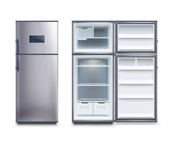 Стальные холодильники — стоковый вектор