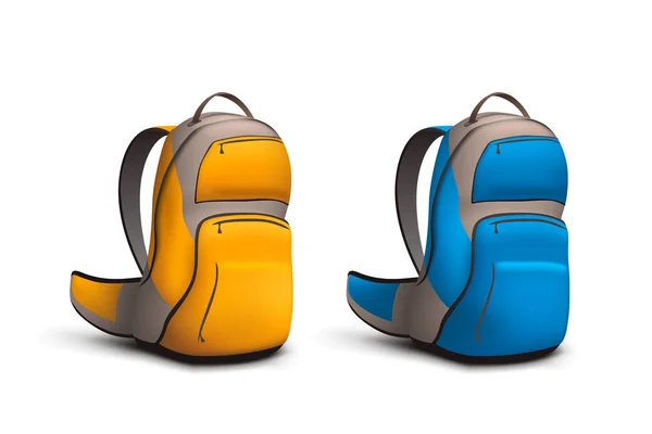 Rucksack farbiges set — Stockvektor