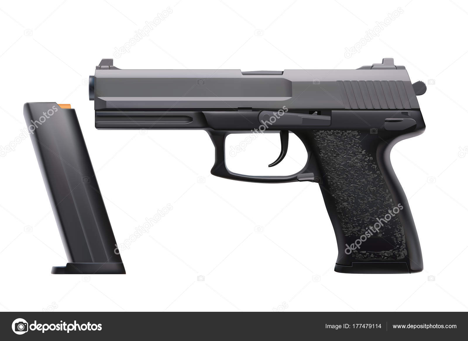 realista pistola en blanco 31963714 Vector en Vecteezy