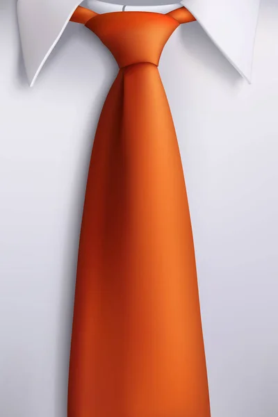 Camisa branca gravata laranja —  Vetores de Stock