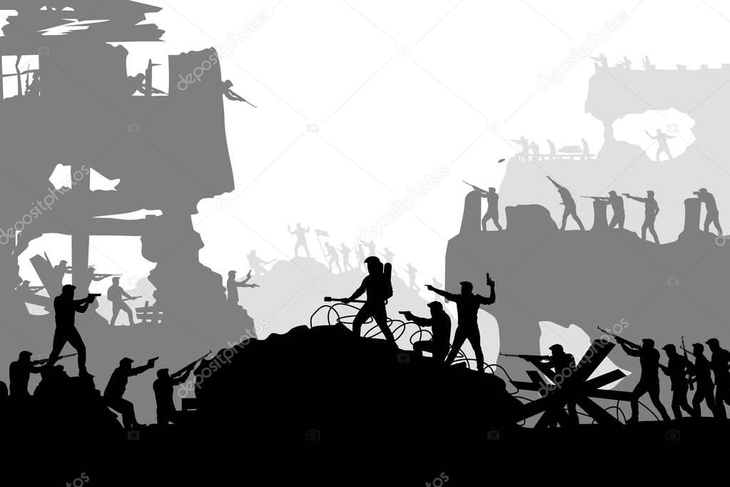 war battle silhouette