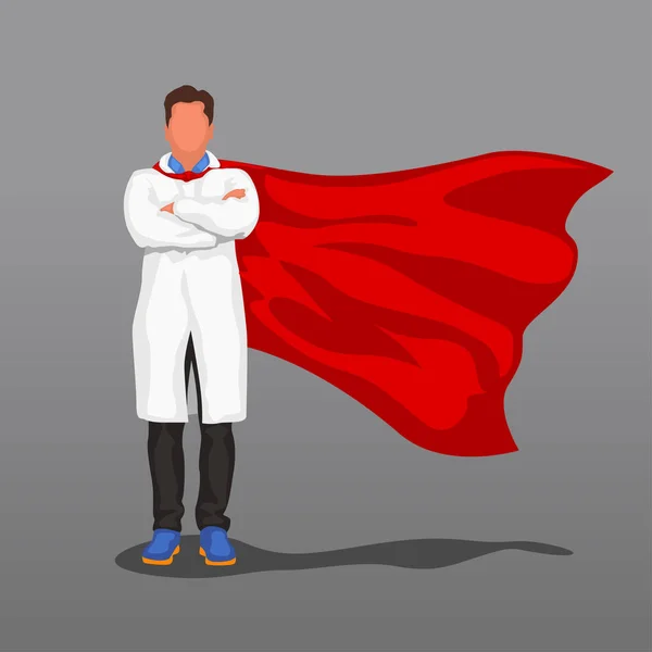 Doctor with red cape — Stock Vector