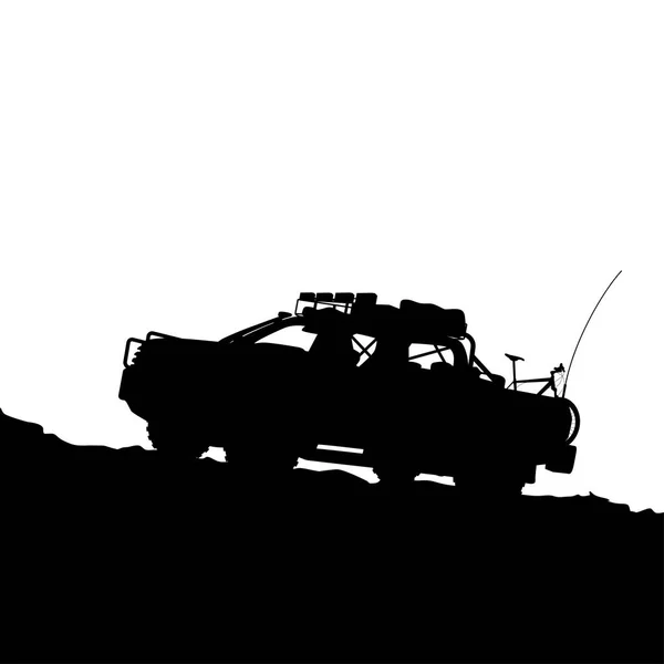 Camion hors route sur la colline — Image vectorielle