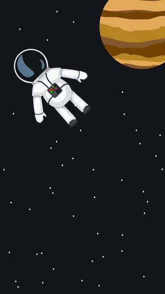 Flying in space astronaut — Stock Vector