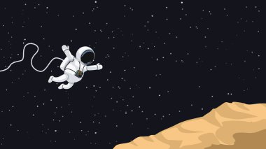 asteroit üzerinde atlama astronot