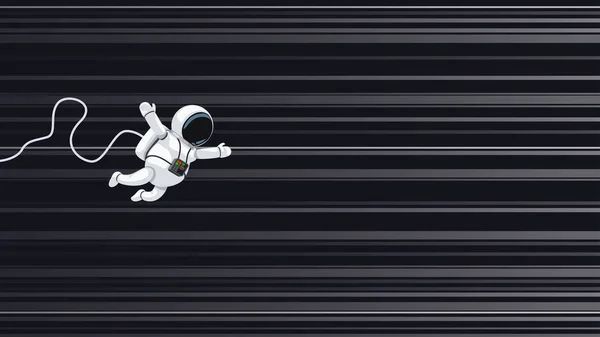 Astronaut vliegen op lichtsnelheid — Stockvector