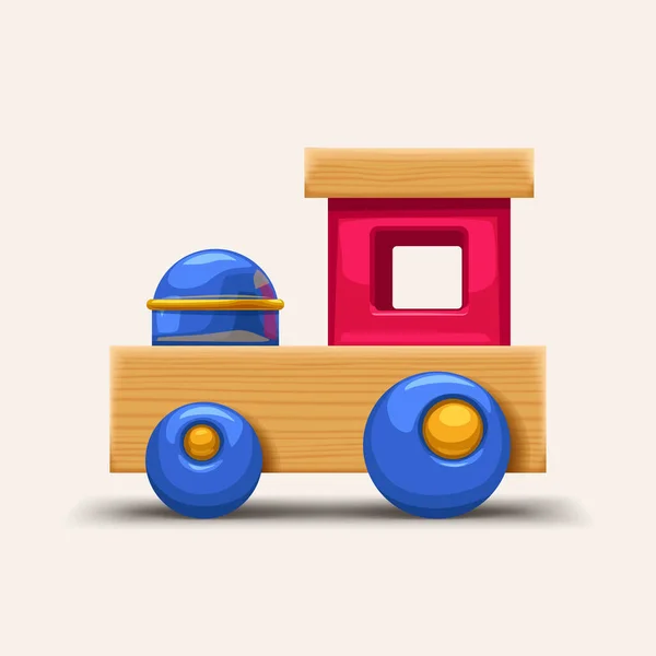 Trä färgglada tåg leksak — Stock vektor