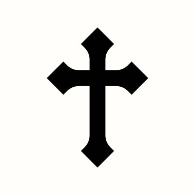 Beyaz üzerine siyah katolik haçı