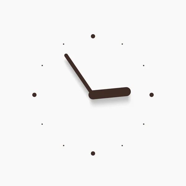 Moderní černé hodiny na zdi na bílé — Stockový vektor
