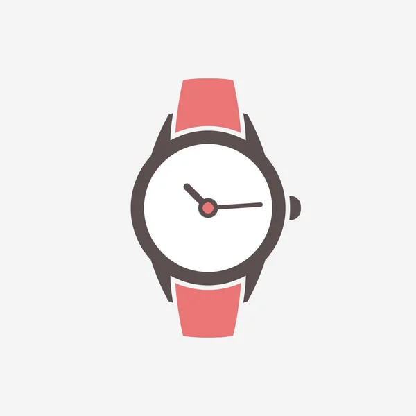Silueta del reloj icono en blanco — Vector de stock