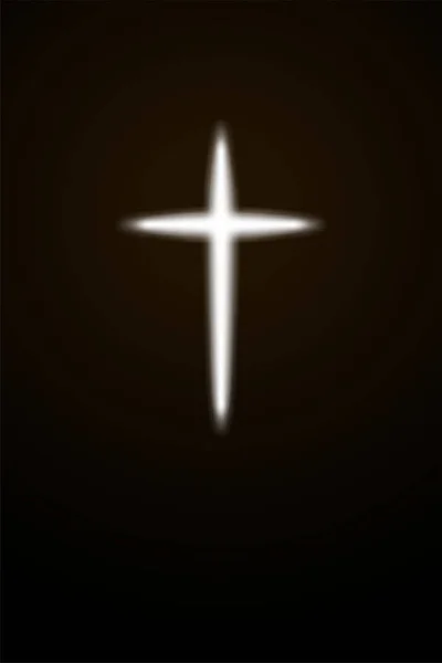 Λευκό φως σταυρό στο σκοτάδι — Διανυσματικό Αρχείο