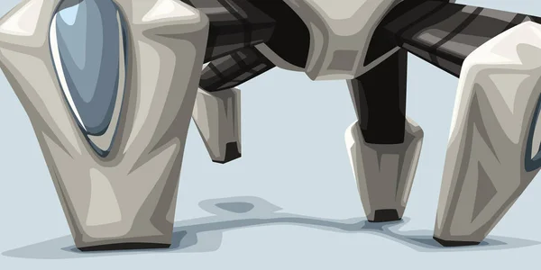Mavi üzerine robotik beyaz bacaklar — Stok Vektör