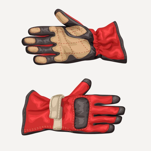 Par de guantes de carreras en blanco — Archivo Imágenes Vectoriales