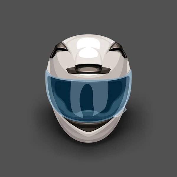 Casque de course blanc sur gris foncé — Image vectorielle