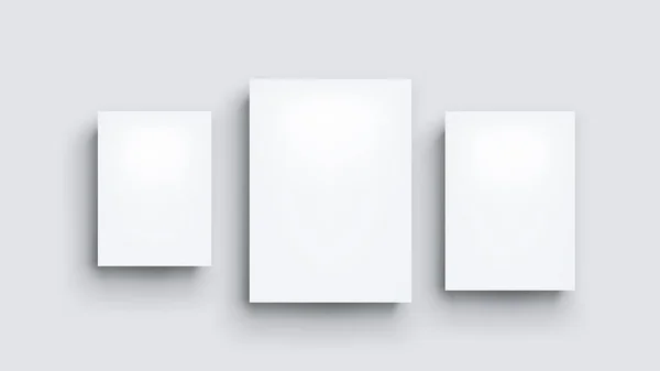 Trois tableaux blancs sur gris — Image vectorielle