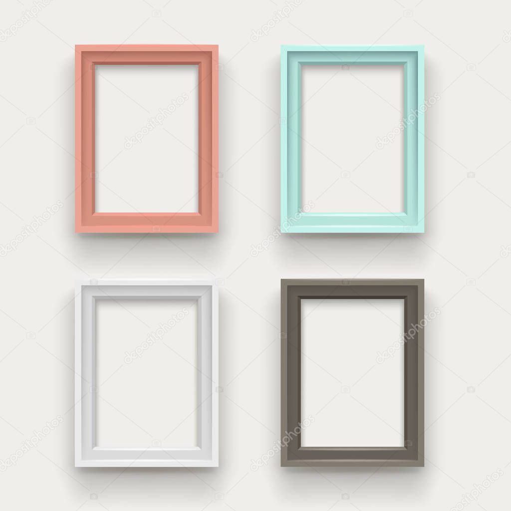 frames set on white background