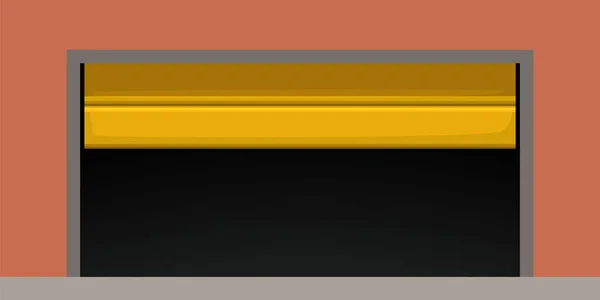 Modern yellow garage door on red — Stock Vector