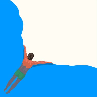 Adam tepeden yüzme manzarası