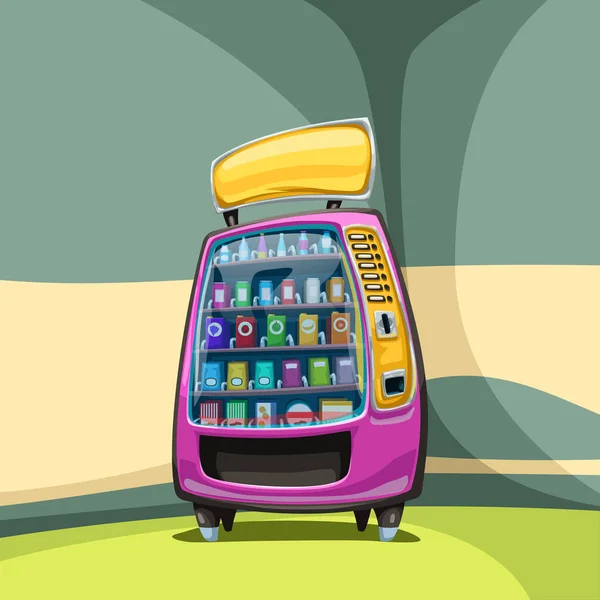 Distributeur automatique dans un coin coloré — Image vectorielle