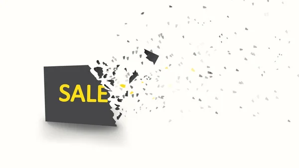 Sale banner with explosive effect — Stock vektor