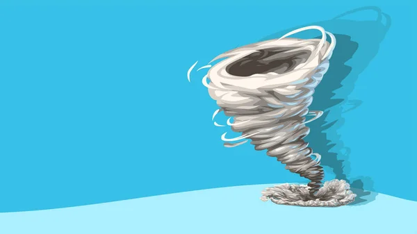 Cartoon tornado colorido em azul — Vetor de Stock