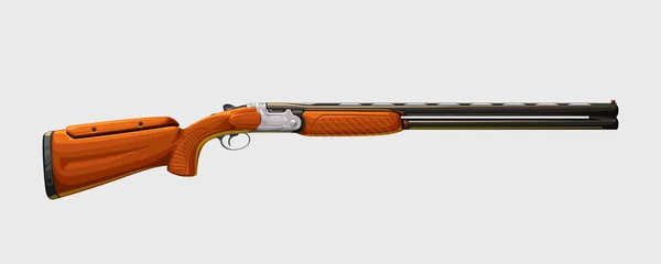 Vue latérale classique réaliste du fusil de chasse — Image vectorielle