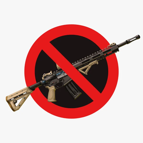 Ninguna señal de arma de rifle de asalto — Vector de stock