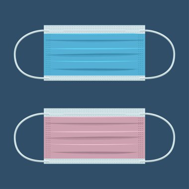 Çizgi film maskeleri mavi renkte.