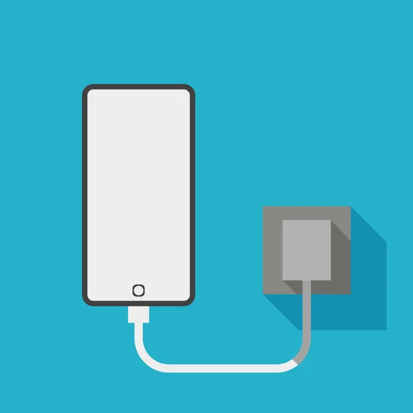 Smartphone de charge simple sur bleu — Image vectorielle