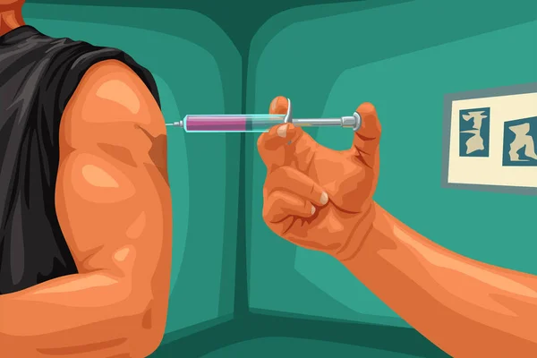 Injektion von Patienten per Spritze — Stockvektor