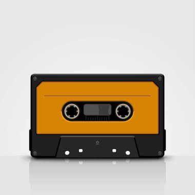 audio tape yellow front view clipart