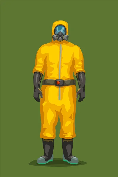 Hombre en traje de peligro amarillo — Vector de stock