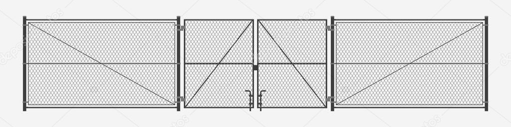 chain link fence with gates