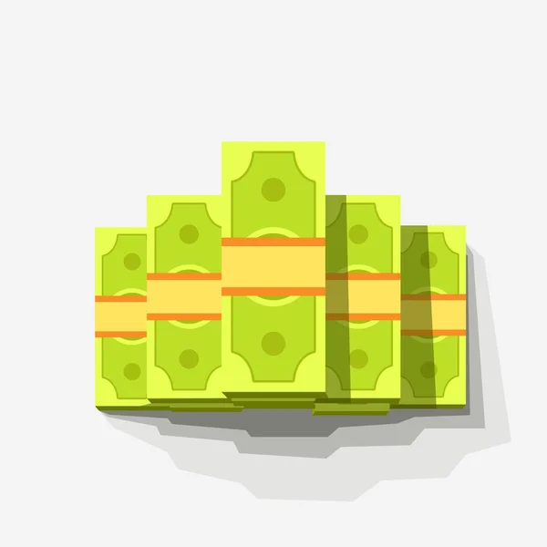 Verde cartoni animati soldi su bianco — Vettoriale Stock