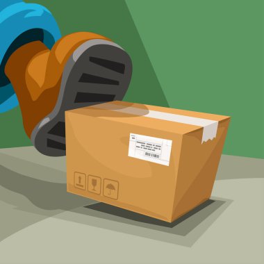 Postacının karton kutusu.