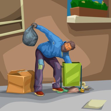 Evsizler çöpte yiyecek arıyor.