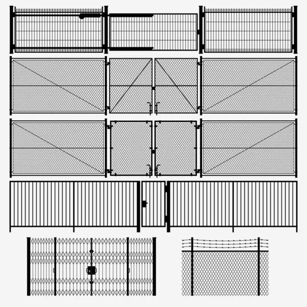 Черный металлический забор — стоковый вектор
