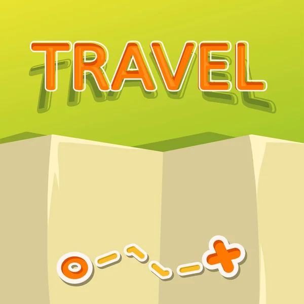 Cartoon viagem colorido banner mapa —  Vetores de Stock