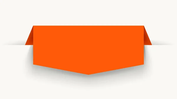 Banner de color naranja sombra en blanco — Archivo Imágenes Vectoriales