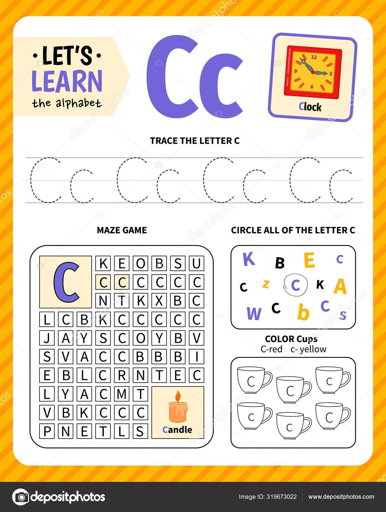 Kids Learning Material Worksheet Learning Alphabet Letter Stock Vector Image By C Igdeevaalena 319673022