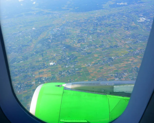 Blick Aus Dem Bullauge Flugzeug — Stockfoto