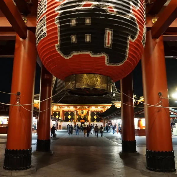 Tokyo Japan Maj 2019 Sensoji Tempel Nattutsikt Asakusa Många Turister — Stockfoto