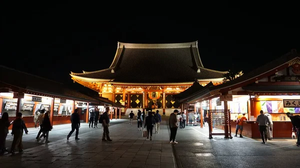 Tokyo Japan Maj 2019 Sensoji Tempel Nattutsikt Asakusa Många Turister — Stockfoto