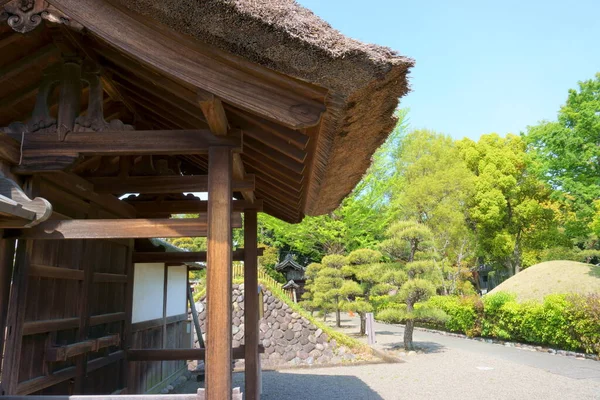 Ασιατικό Τοπίο Ιαπωνικό Στυλ Ταράτσας Στοιχείο Αρχαίας Αρχιτεκτονικής Μπλε Ουρανός — Φωτογραφία Αρχείου