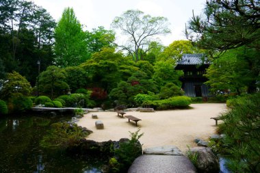 Ashikaga, Tochigi / Japonya 29 Nisan 2019: Bannaji Tapınağı Japonya 'nın en ünlü Budist tapınağıdır.