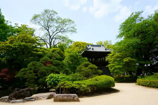 Shoro Klokkentoren Loop Japanse Tuin Bannaji Tempel Beroemdste Boeddhistische Tempel — Stockfoto