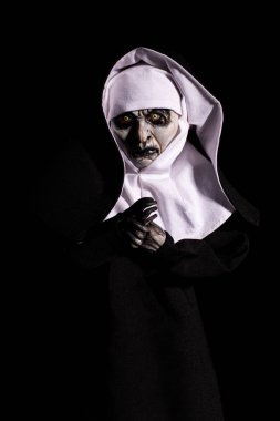 Korkunç rahibe. Cadılar Bayramı konsepti Korkunç. korku.