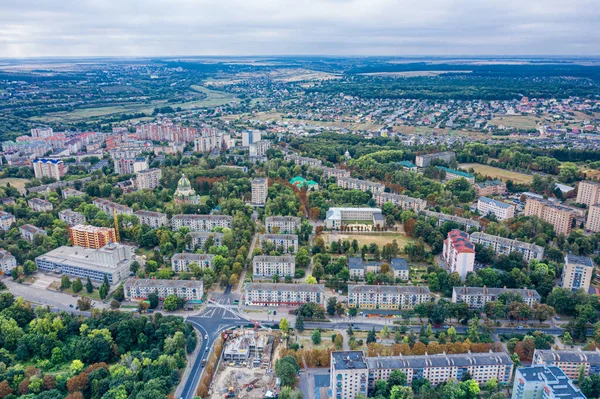 Ukrainische Stadt Ternopil Aus Der Luft Schöne Landschaft — Stockfoto